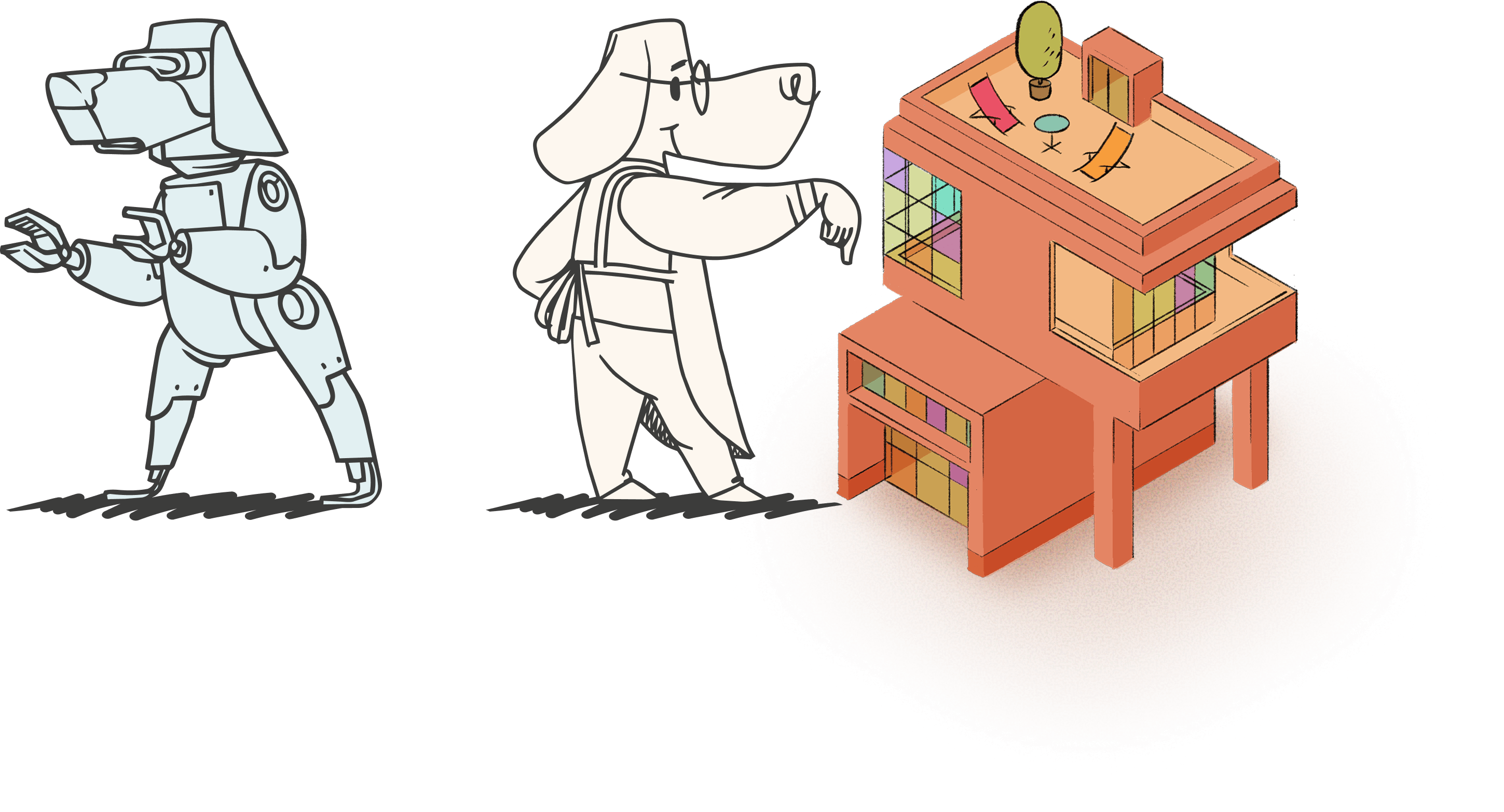 Ai-dog and Architect-dog both building system