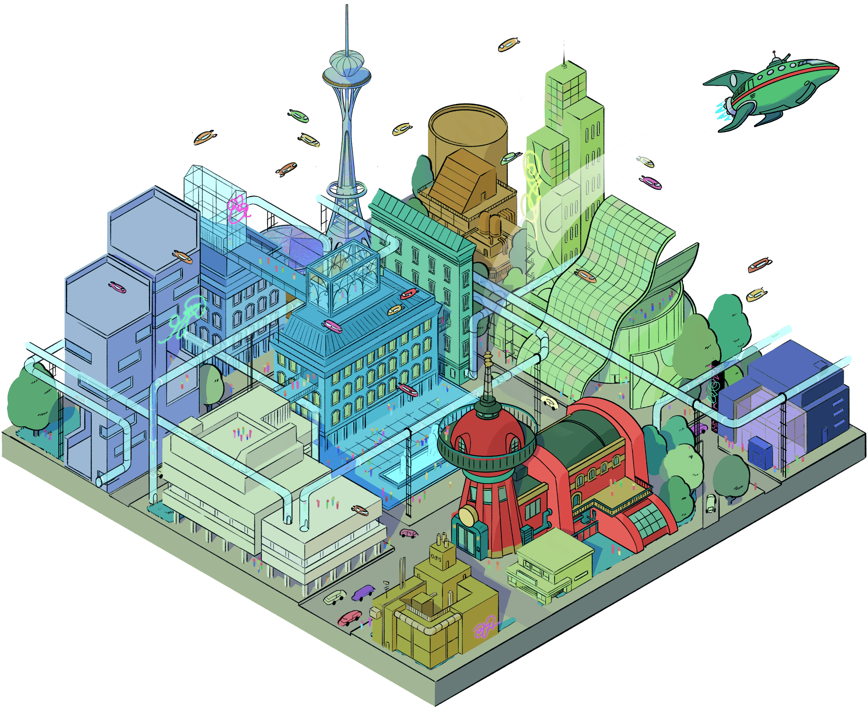 Ai city illustration